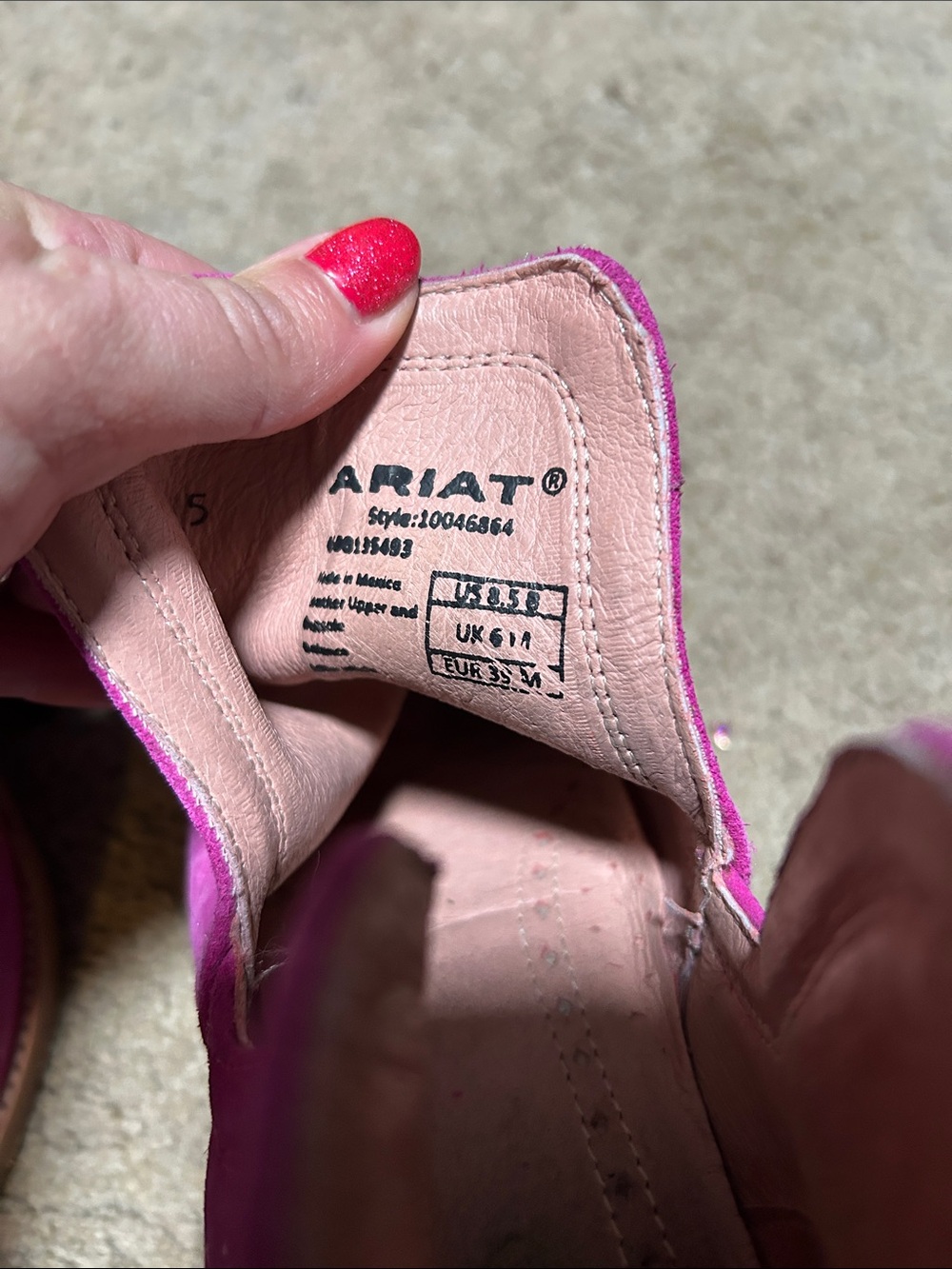 Ariat Fuchsia Suede Western Ankle Boots - Picture 3 of 5